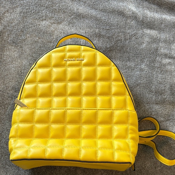 Michael Kors Vibrant Yellow Quilted Backpack - Picture 1 of 2